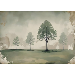 Vintage Landscape with Trees - AI Art Wall Mural for Contemporary Interiors Vintage Landscape with Trees - AI Art Wall Mural for Contemporary Interiors | Wall4Soul