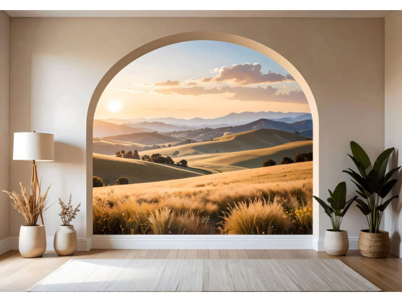 Pastoral Portal - AI Art Wall Mural for Contemporary Interiors Pastoral Portal - AI Art Wall Mural for Contemporary Interiors