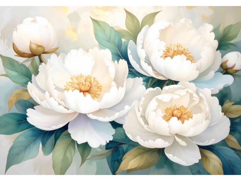 Peony Serenity - AI Art Wall Mural for Contemporary Interiors Peony Serenity - AI Art Wall Mural for Contemporary Interiors