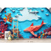 Ocean's Fold - AI Art Wall Mural for Contemporary Interiors Ocean's Fold - AI Art Wall Mural for Contemporary Interiors