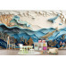Layered Seas - AI Art Wall Mural for Contemporary Interiors