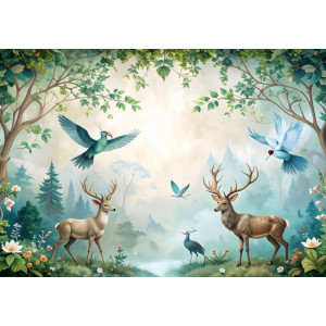 Forest Kingdom - AI Art Wall Mural for Contemporary Interiors Forest Kingdom - AI Art Wall Mural for Contemporary Interiors | Wall4Soul