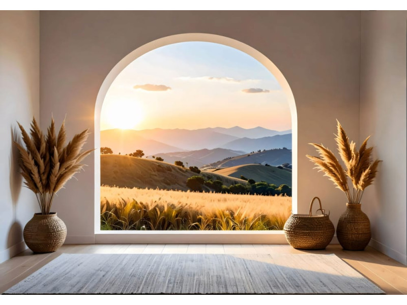 Rolling Tranquility - AI Art Wall Mural for Contemporary Interiors Rolling Tranquility - AI Art Wall Mural for Contemporary Interiors