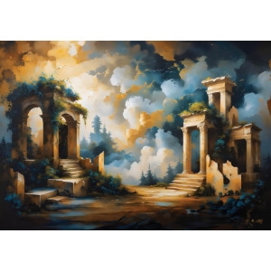 Ancient Temple - AI Art Wall Mural for Contemporary Interiors Ancient Temple - AI Art Wall Mural for Contemporary Interiors | Wall4Soul