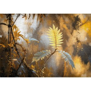 Glimmering Ferns - AI Art Wall Mural for Contemporary Interiors