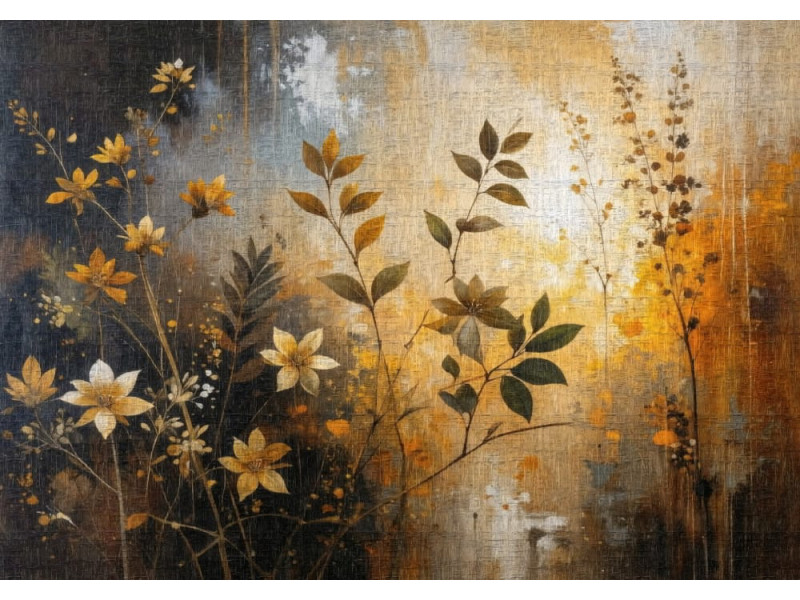 Autumnal Bloom Abstract - AI Art Wall Mural for Contemporary Interiors Autumnal Bloom Abstract - AI Art Wall Mural for Contemporary Interiors