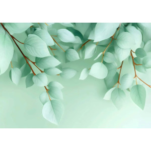 Soft Eucalyptus Serenity - AI Art Wall Mural for Contemporary Interiors