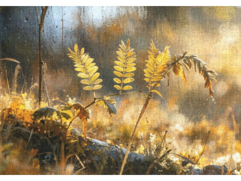 Morning Light Ferns - AI Art Wall Mural for Contemporary Interiors Morning Light Ferns - AI Art Wall Mural for Contemporary Interiors