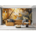 Enchanted Golden Jungle - AI Art Wall Mural for Contemporary Interiors Enchanted Golden Jungle - AI Art Wall Mural for Contemporary Interiors