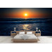 Fiery Ocean Sunset - AI Art Wall Mural for Contemporary Interiors Fiery Ocean Sunset - AI Art Wall Mural for Contemporary Interiors