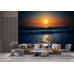 Fiery Ocean Sunset - AI Art Wall Mural for Contemporary Interiors Fiery Ocean Sunset - AI Art Wall Mural for Contemporary Interiors