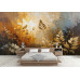 Abstract Golden Growth - AI Art Wall Mural for Contemporary Interiors
