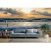 Island Sunset Waves - AI Art Wall Mural for Contemporary Interiors Island Sunset Waves - AI Art Wall Mural for Contemporary Interiors