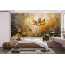Golden Leaf Bloom - AI Art Wall Mural for Contemporary Interiors