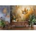 Golden Leaf Bloom - AI Art Wall Mural for Contemporary Interiors