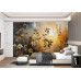 Autumnal Bloom Abstract - AI Art Wall Mural for Contemporary Interiors Autumnal Bloom Abstract - AI Art Wall Mural for Contemporary Interiors