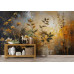 Autumnal Bloom Abstract - AI Art Wall Mural for Contemporary Interiors Autumnal Bloom Abstract - AI Art Wall Mural for Contemporary Interiors