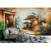 Serene Temple Garden - AI Art Wall Mural for Contemporary Interiors Serene Temple Garden - AI Art Wall Mural for Contemporary Interiors