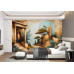 Serene Temple Garden - AI Art Wall Mural for Contemporary Interiors Serene Temple Garden - AI Art Wall Mural for Contemporary Interiors