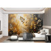 Golden Botanical Whisper - AI Art Wall Mural for Contemporary Interiors Golden Botanical Whisper - AI Art Wall Mural for Contemporary Interiors