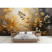 Golden Botanical Whisper - AI Art Wall Mural for Contemporary Interiors Golden Botanical Whisper - AI Art Wall Mural for Contemporary Interiors