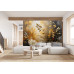 Golden Botanical Whisper - AI Art Wall Mural for Contemporary Interiors Golden Botanical Whisper - AI Art Wall Mural for Contemporary Interiors
