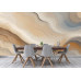 Beige, Brown & Blue Fluid Swirls - Earthy AI Wall Mural