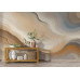Beige, Brown & Blue Fluid Swirls - Earthy AI Wall Mural