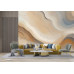 Beige, Brown & Blue Fluid Swirls - Earthy AI Wall Mural