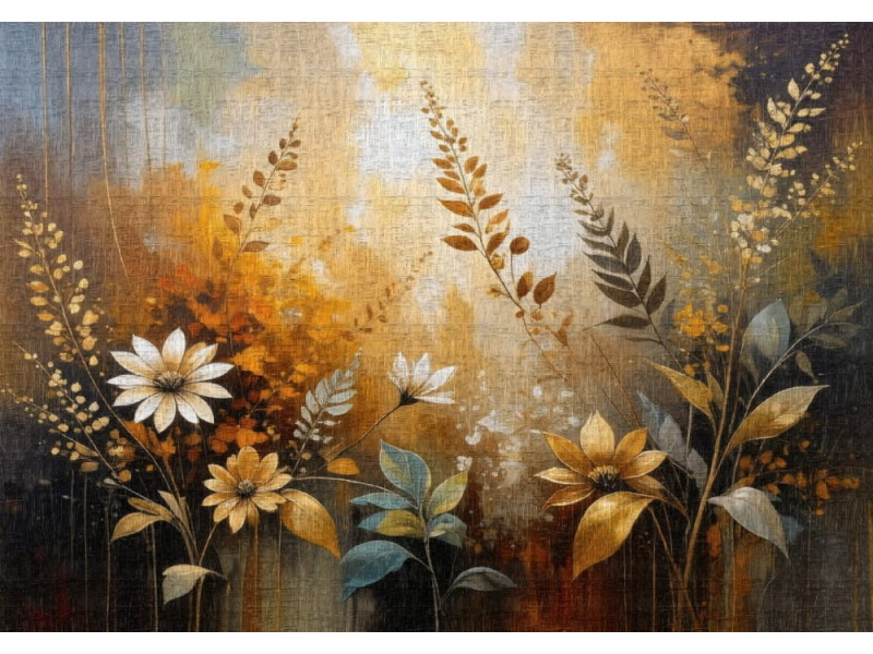 Sun-Kissed Wildflowers - AI Art Wall Mural for Contemporary Interiors Sun-Kissed Wildflowers - AI Art Wall Mural for Contemporary Interiors