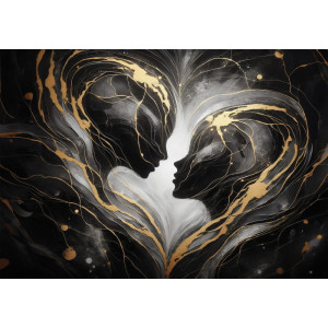 Cosmic Love Star Romance - Celestial AI Wall Mural | Wall4Soul