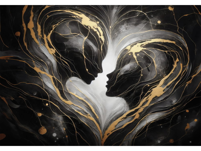 Cosmic Love Star Romance - Celestial AI Wall Mural