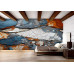 Fractured Earth Tapestry - AI Art Wall Mural for Contemporary Interiors