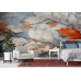 Autumn Echoes on Weathered Canvas - AI Art Wall Mural for Contemporary Interiors