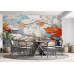Autumn Echoes on Weathered Canvas - AI Art Wall Mural for Contemporary Interiors