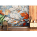 Autumn Echoes on Weathered Canvas - AI Art Wall Mural for Contemporary Interiors