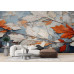 Autumn Echoes on Weathered Canvas - AI Art Wall Mural for Contemporary Interiors