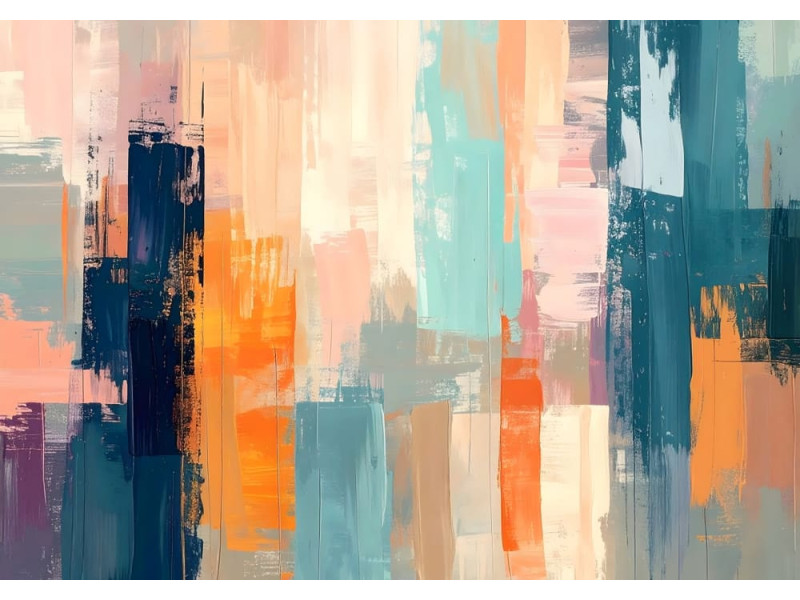 Abstract Brush-Stroke Symphony - Artistic AI Wall Mural Abstract Brush-Stroke Symphony - Artistic AI Wall Mural