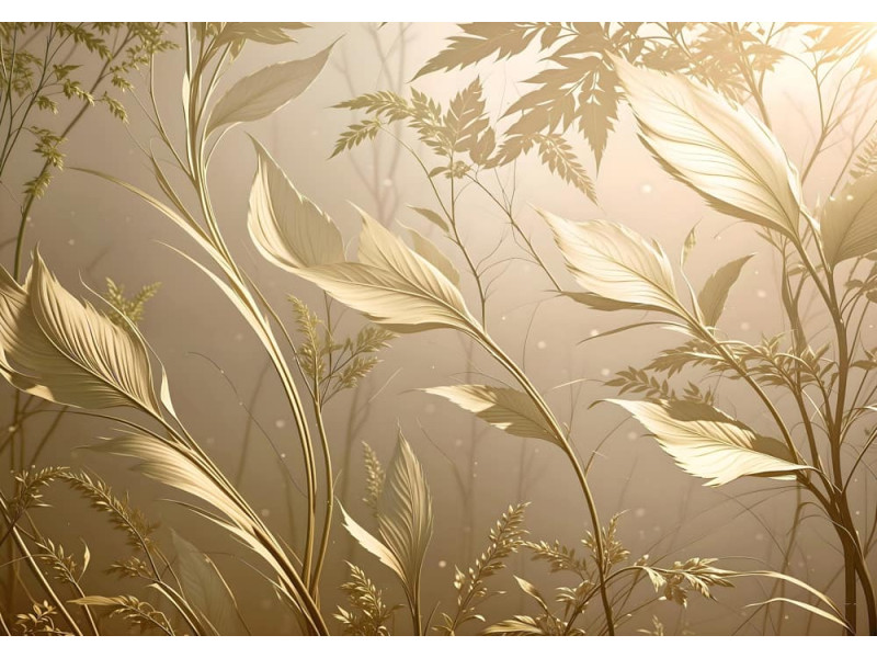 Golden Meadow Whisper - AI Art Wall Mural for Contemporary Interiors Golden Meadow Whisper - AI Art Wall Mural for Contemporary Interiors
