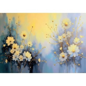 Vibrant Blue & Gold Floral - AI Art Wall Mural for Contemporary Interiors Vibrant Blue & Gold Floral - AI Art Wall Mural for Contemporary Interiors | Wall4Soul
