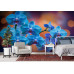 Azure Orchid Elegance - AI Art Wall Mural for Contemporary Interiors