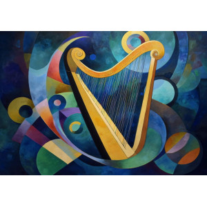 Abstract Golden Harp | Wall4Soul