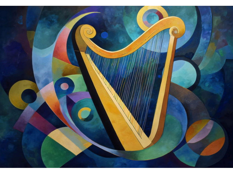 Abstract Golden Harp