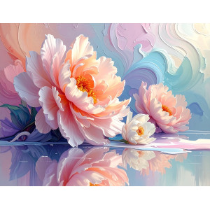 Pastel Bloom Reflection Dreamy Floral Wall Mural