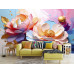 Golden Petal Elegance Modern Floral Art Wall Mural