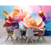 Golden Petal Elegance Modern Floral Art Wall Mural