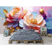 Golden Petal Elegance Modern Floral Art Wall Mural