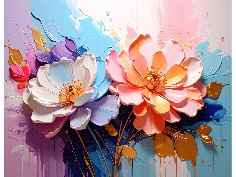 Elegant Floral Burst Pastel Dream Wall Mural