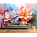Elegant Floral Burst Pastel Dream Wall Mural
