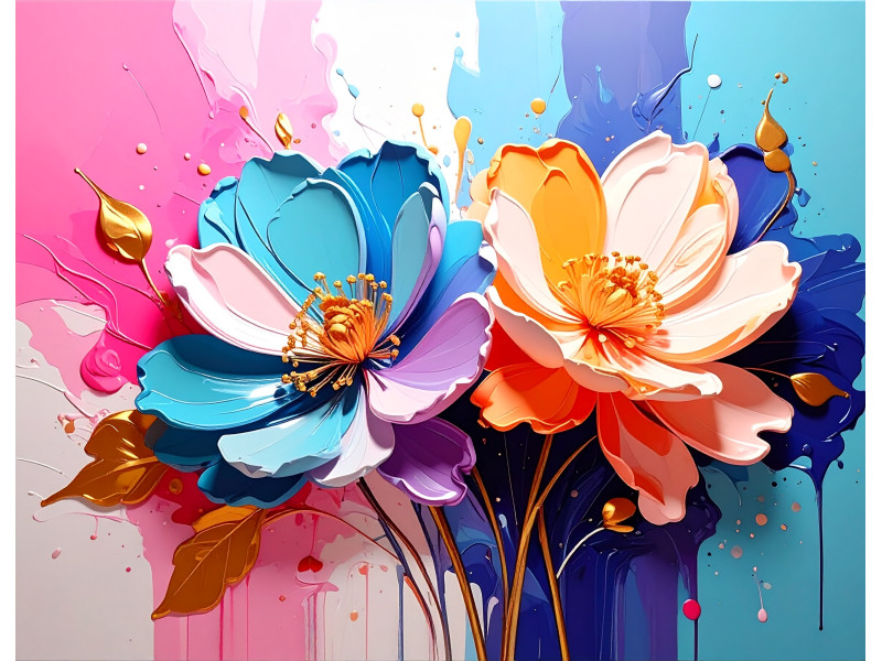 Delicate Peony Bouquet Artistic Splash Wall Mural Delicate Peony Bouquet Artistic Splash Wall Mural